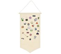 Winmany Wall Hanging Brooch Jewelry Storage Case Canvas Display Stand Enamel Pin Display Banner Holder Earrings Necklace Glitter Pin Collection Organizer（White）