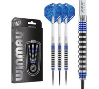 WINMAU Advance 500 Series Tungsten Blue 24 Gram Steeltip Darts Set with Flights and Shafts (Stems)