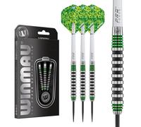 WINMAU Advance 500 Series Tungsten Green 24 Gram Steeltip Darts Set with Flights and Shafts (Stems)