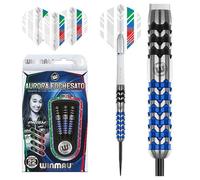 WINMAU Aurora Fochesato 22 Gram Professional Steeltip Tungsten Darts Set with Flights and Stems (Shafts)