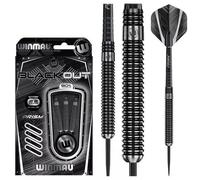Winmau Blackout 90% Tungsten Steel Tip Darts - Straight Ringed Barrel