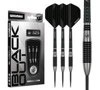 WINMAU Blackout Series 26g Torpedo Steel Tip Dart Set | 90% Tungsten Darts - Professional Darts Set with Dart Flights & Shafts
