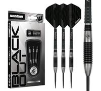 WINMAU Blackout Series 23g Torpedo Steel Tip Dart Set | 90% Tungsten Darts - Professional Darts Set with Dart Flights & Shafts