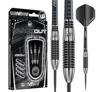 WINMAU - Blackout 2 Series 24g - 90% Tungsten Darts - Professional Steel Tip Darts Set with Dart Flights and Shafts