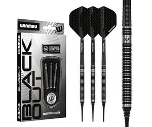 WINMAU Blackout Series 18g Parallel Soft Tip Dart Set | 90% Tungsten Dart - Professional Darts Set with Dart Flights & Shafts