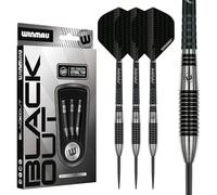 WINMAU Blackout Series 23g Torpedo Steel Tip Dart Set | 90% Tungsten Darts - Professional Darts Set with Dart Flights & Shafts