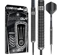 WINMAU - Blackout Series - 90% Tungsten Darts - Professional Darts Set with Dart Flights and Shafts - Available in Two Styles, Soft Tip 16g,18g & Steel Tip 21g, 22g, 23g, 24g, 25g, 26g & 28g
