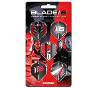 WINMAU - Blade 6 Dart Flight Collection - Dart Flights 5 Sets Per Pack (15 in Total) Extra Thick 100 Micron - Standard Shape Darts Flights - Professional Darts Accessories