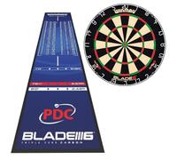 Winmau Blade 6 Dartboard & Outshot Soft-Feel Mat Combo - PDC-Endorsed Board and Accurate Throw Line Essentials