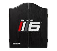 WINMAU Blade 6 Deluxe Dartboard Cabinet Set, Veneer-Effect Wood Dart Board Cabinet, Easy Wipe, Home & Away Scoreboard, Magnetic Closure, Fits All Dartboards, Easy to Install With Fixings