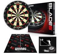 Winmau Blade 6 Gen Dartboard - Complete With Compact Darts Mat And Set Up Tape