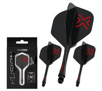 WINMAU Darts Blade X Fusion Integrated Flight & Shaft System - No.2 Shape & Design - Black Colour, Medium Length