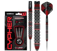 WINMAU Darts Cypher 24g 90% Tungsten Steel Tip Darts Set with Dart Flights and Dart Shafts (Stems)