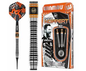 WINMAU Danny Noppert Signature Edition 2.0 18 Gram Barrel / 20 Gram Full Weight Professional Tungsten Softip Darts Set with Flights and Shafts (stems)