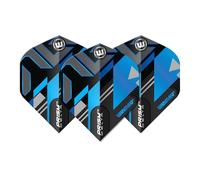 WINMAU Dart Flights - Prism Delta Galactics Extra Thick 100 Micron - 1 Set per pack (3 darts Flights in total) - Professional Darts Accessories - Black and Blue Dart Flights