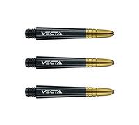 WINMAU Dart Shaft - Vecta Blade360 Polycarbonate Dart Stems - 1 Set per pack (3 darts Shafts in total) - Professional Darts Accessories - Black & Gold Intermediate Shafts