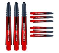 WINMAU Dart Shaft - Vecta Blade360 Polycarbonate Dart Stems - 1 Set per pack (3 darts Shafts in total) - Professional Darts Accessories - Red & Black Blade360 Medium Shafts