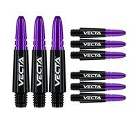 WINMAU Dart Shaft - Vecta Blade360 Polycarbonate Dart Stems - 1 Set per pack (3 darts Shafts in total) - Professional Darts Accessories - Black & Purple Short Shafts