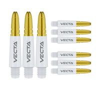 WINMAU Dart Shaft - Vecta Blade360 Polycarbonate Dart Stems - 1 Set per pack (3 darts Shafts in total) - Professional Darts Accessories - White & Gold Short Shafts