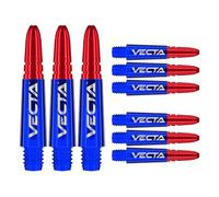 WINMAU Dart Shaft - Vecta Blade360 Polycarbonate Dart Stems - 1 Set per pack (3 darts Shafts in total) - Professional Darts Accessories - Blue & Red Short Shafts
