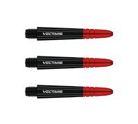 WINMAU Dart Shaft - Vecta Blade360 Polycarbonate Dart Stems - 1 Set per pack (3 darts Shafts in total) - Professional Darts Accessories - Black & Red Short Shafts