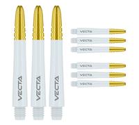 WINMAU Dart Shaft - Vecta Blade360 Polycarbonate Dart Stems - 1 Set per pack (3 darts Shafts in total) - Professional Darts Accessories - White & Gold Medium Shafts