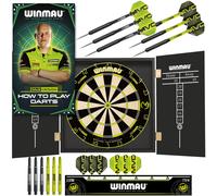 WINMAU Dartboard Cabinet Set Michael van Gerwen MvG Darts Cabinet | Dartboard | 2 x Sets of Darts & Accessories