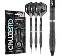 WINMAU Darts Callisto 18g Barrel / 20g Full Weight Soft Tip 90% Professional Tungsten Darts Set with Dart Flights and Dart Shafts (Stems)