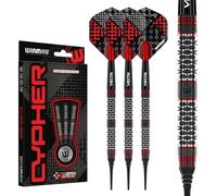 WINMAU Darts Cypher 18g Barrel / 20g Full Weight Soft Tip 90% Tungsten Darts Set with Dart Flights and Dart Shafts (Stems)