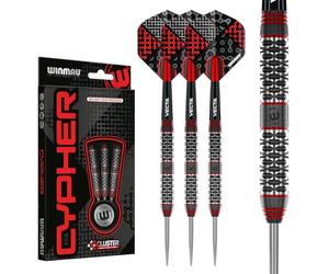 WINMAU Darts Cypher Series 90% Professional Tungsten Darts Set with Dart Flights and Dart Shafts (Stems) - Available weights 18g Soft Tip 22g, 24g and 26g Steel Tip