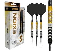 WINMAU Darts - Exion 24g Steel Tip Dart Set | Professional 90% Tungsten Darts Set | Switch Point Tech | Onyx & Gold Parallel Barrels | 2x Interchangeable Points (Wave/Smooth) Rapid-Change System