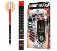 WINMAU Darts - Florian Hempel 85% Pro-Series 18g Barrel / 20g Full Weight Soft Tip Darts Set with Dart Flights and Dart Shafts (Stems)