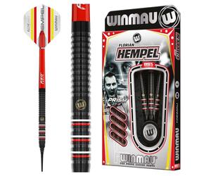 WINMAU Darts - Florian Hempel 85% Pro-Series 18g Barrel / 20g Full Weight Soft Tip Darts Set with Dart Flights and Dart Shafts (Stems)