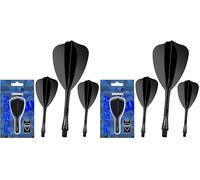 WINMAU Darts Fusion Integrated Flight & Shaft System - Arrow Shape & Design - Black Colour, Intermediate Length (Pack of 2)