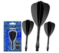 WINMAU Darts Fusion Integrated Flight & Shaft System - Arrow Shape & Design - Black Colour, Medium Length
