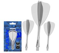 WINMAU Darts Fusion Integrated Flight & Shaft System - Arrow Shape & Design - Clear Colour, Short Length