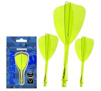 WINMAU Darts Fusion Integrated Flight & Shaft System - Arrow Shape & Design - Yellow Colour, Medium Length