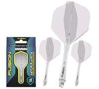 WINMAU Darts Fusion Integrated Flight & Shaft System - No.2 Shape & Design - Clear Colour, Short Length