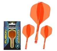 WINMAU Darts Fusion Integrated Flight & Shaft System - No.2 Shape & Design - Orange Colour, Intermediate Length