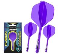 Darts Fusion Integrated Flight & Shaft System - No.2 Shape & Design - Purple Colour, Medium Length