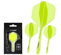 WINMAU Fusion Fluoro Yellow Intermediate Intergrated Dart Flight and Shaft System - 1 set per pack (3 flights and shafts in total)