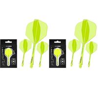 WINMAU Darts Fusion Integrated Flight & Shaft System - No.2 Shape & Design - Yellow Colour, Medium Length (Pack of 2)