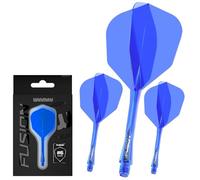 WINMAU Darts Fusion Integrated Flight & Shaft System - No.6 Shape & Design - Blue Colour, Short Length