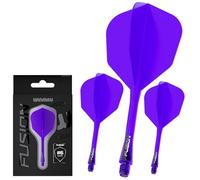 WINMAU Darts Fusion Integrated Flight & Shaft System - No.6 Shape & Design - Purple Colour, Intermediate Length