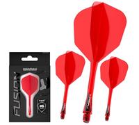 WINMAU Darts Fusion Integrated Flight & Shaft System - No.6 Shape & Design - Red Colour, Medium Length