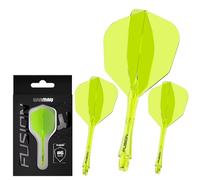 WINMAU Darts Fusion Integrated Flight & Shaft System - No.6 Shape & Design - Yellow Colour, Intermediate Length