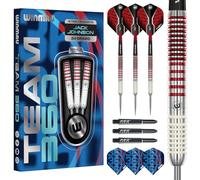 WINMAU Darts - Jack Johnson Team 360-24g Professional 90% Steel tip Tungsten Darts Set | Including Vecta Shafts (Dart Stems) | Extra Thick100-Micron Dart Flights