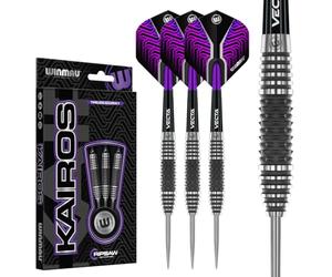 WINMAU Darts Kairos 21g 90% Professional Tungsten Steel Tip Darts Set with Dart Flights and Dart Shafts (Stems)