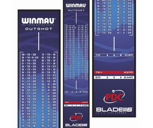 WINMAU Darts Mat - Pro Zone Outshot Soft-Feel Dart Mat with Oche Lines for Soft