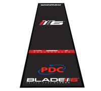 WINMAU Darts Mat - Pro Zone Precision Blade 6 Soft Feel Dart Mat with Raised Integrated Oche Line for Steel Tip - Floor Protection for Dart Board